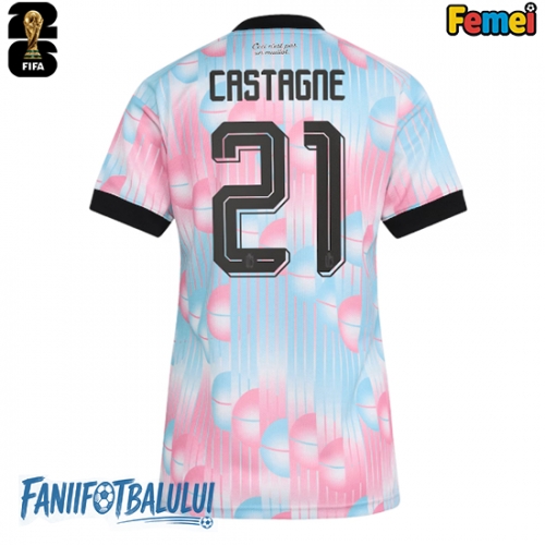 Belgia Timothy Castagne #21 Echipament de Fotbal Replică Mondial 2026 Femei Deplasare Belgia Timothy Castagne #21 Echipament de Fotbal Replică Mondial 2026 Femei Deplasare